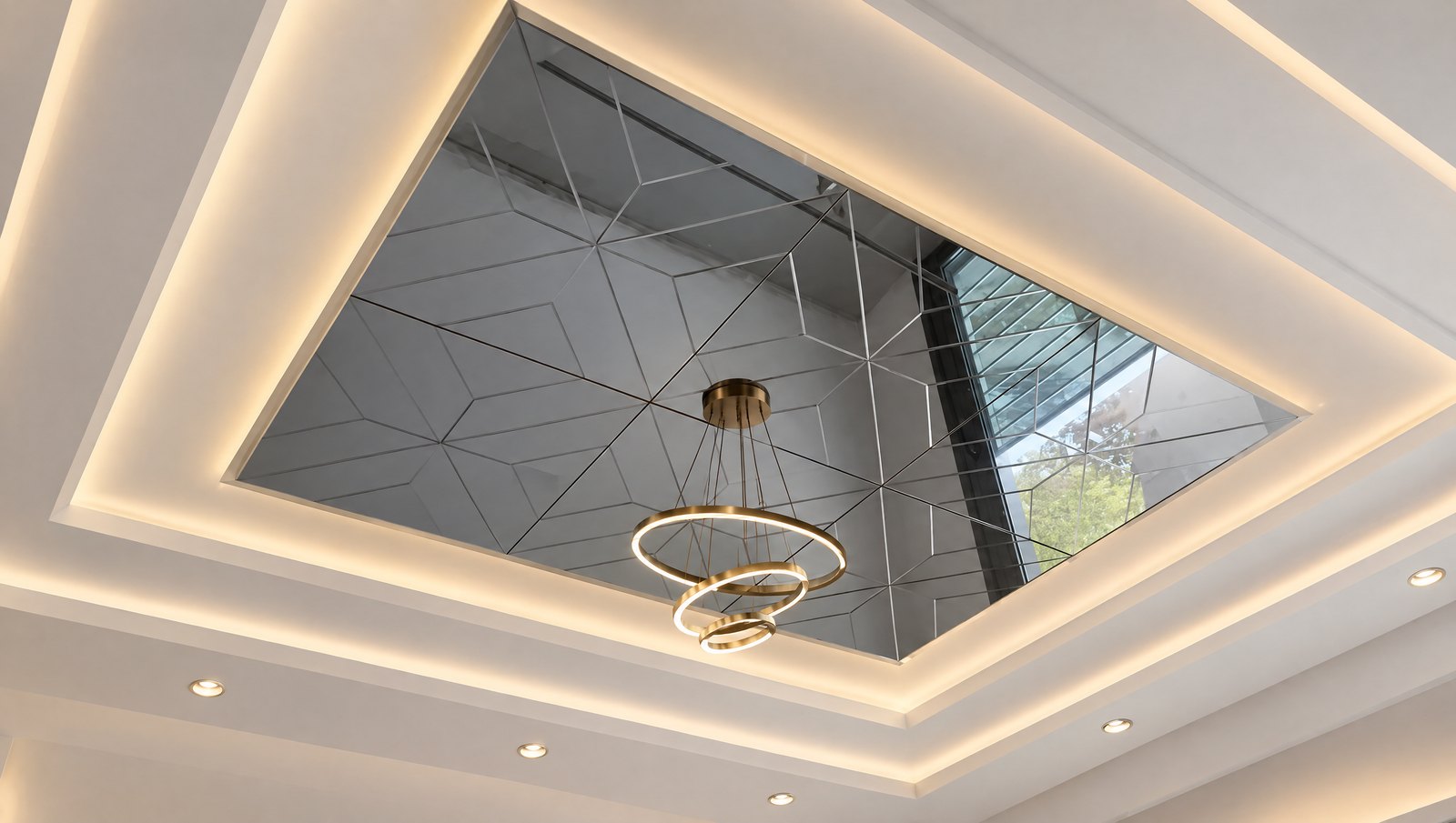 Geometrik CNC kanallı tavan aynası