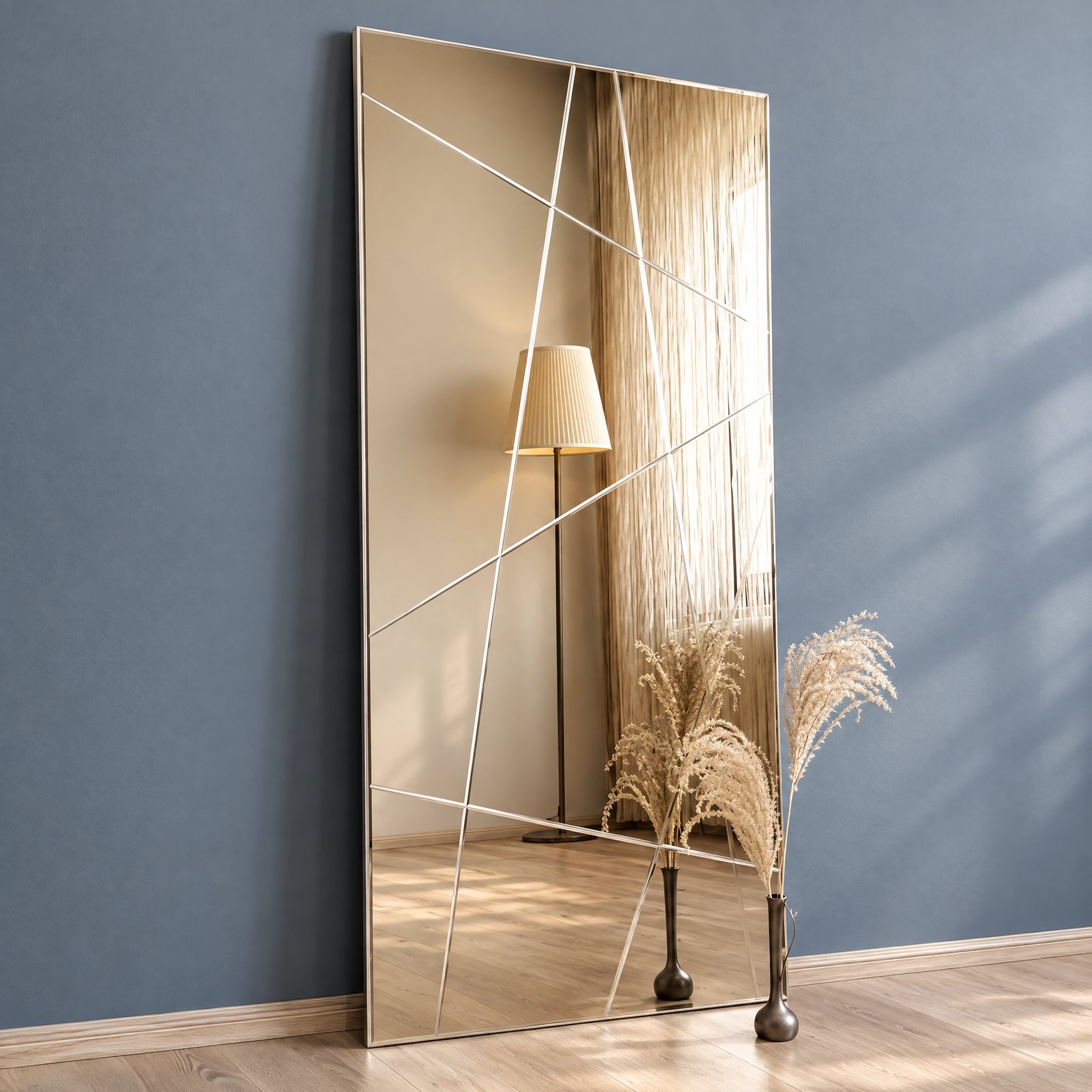 Serbest çizgi CNC kanallı bronz boy aynası