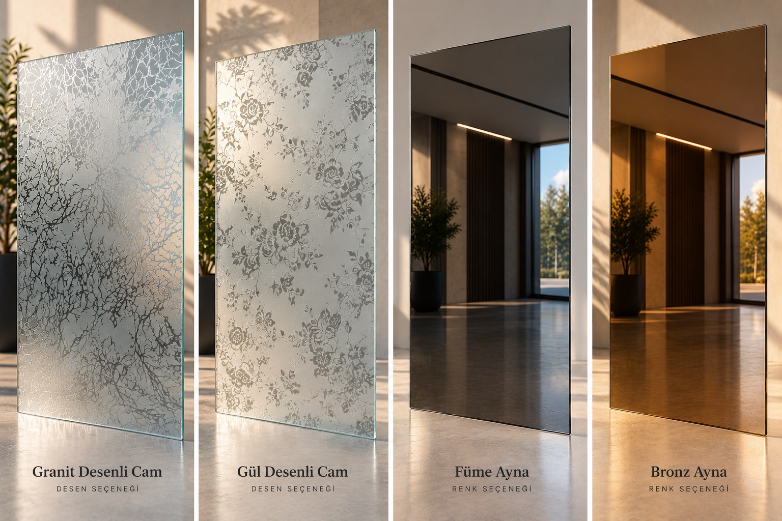 Granit desenli dekoratif cam
